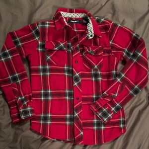 Tony Hawk Red and Black Plaid Button Down Shirt
